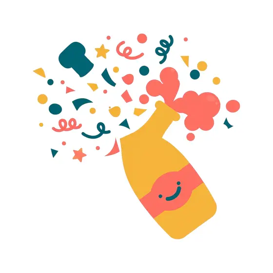 Yellow Bottle With Smiling Coral Label