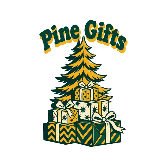 Pine Gifts Tree With Star-Patterned Presents