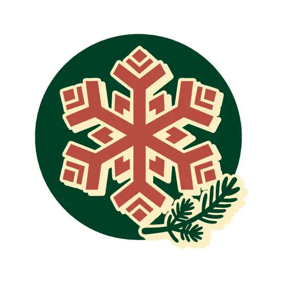 Rust Snowflake Cream Outline Emblem