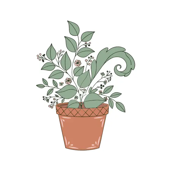 Lattice Pot With Leafy Sprigs