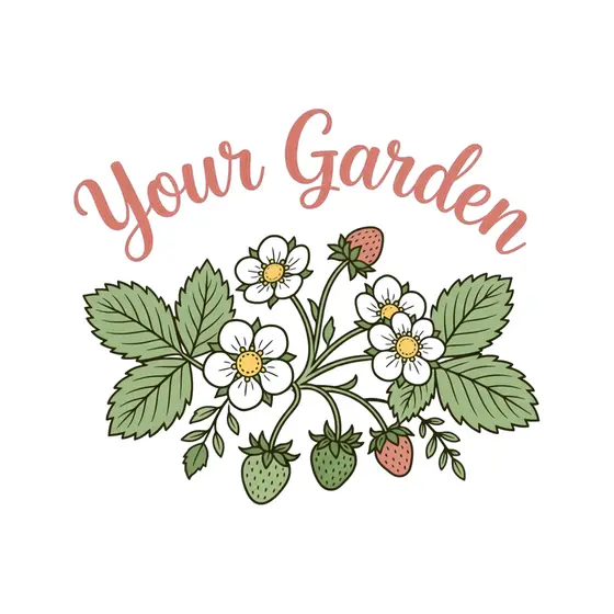 Your Garden With Coral Strawberry Accents