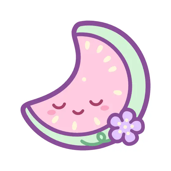 Watermelon Slice With Purple Flower Accent