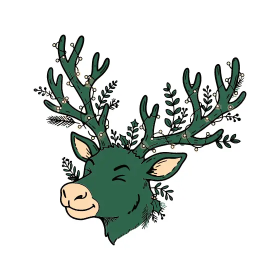 Winking Reindeer With String Lights
