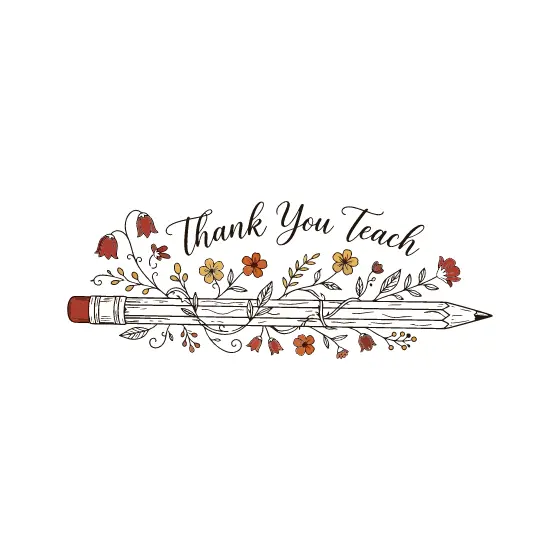 Horizontal Pencil Wildflower Script Banner