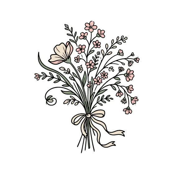 Full Wildflower Bouquet With Curled Stems