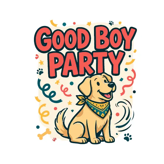 Good Boy Party Sitting Golden Dog