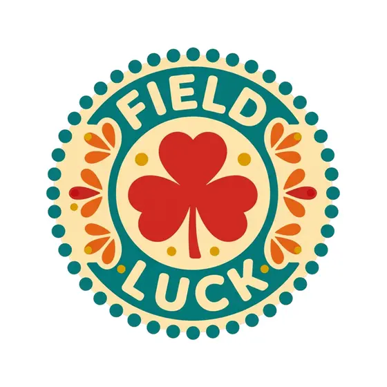 Red Clover Badge With Cream Lettering