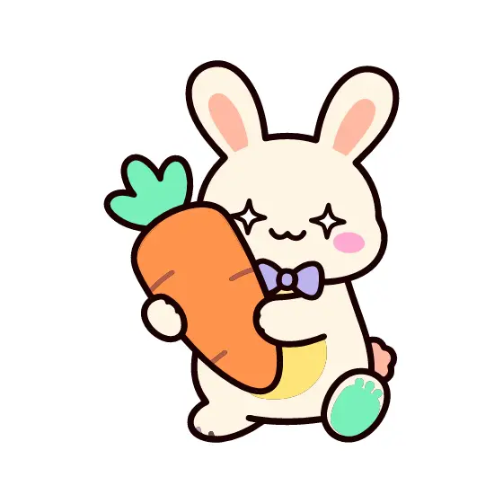 Bunny With Carrot And Bow