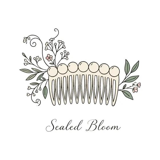 Pearl Hair Comb in Sage Florals