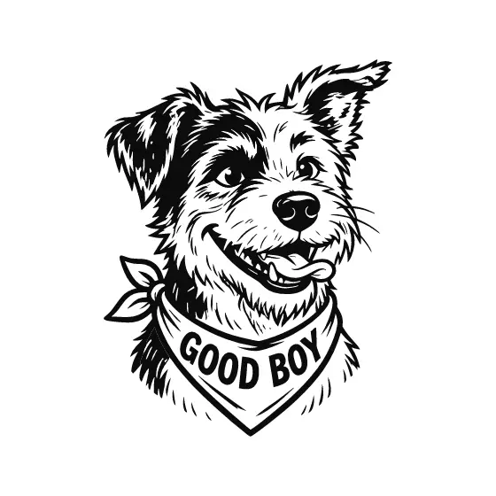 Scruffy Mutt With Bandana Grin