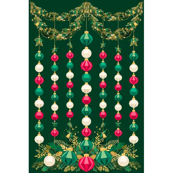 Emerald Ruby Ivory Baubles Gold Garland