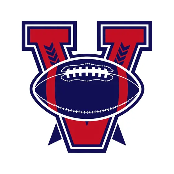 Red Letter V with Navy Football
