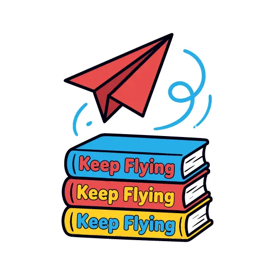 Paper Airplane Circling Blue Motion Books