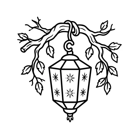 Eight-Panel Lantern With Starbursts