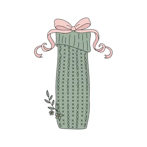 Cable Knit Leg Warmer With Bow