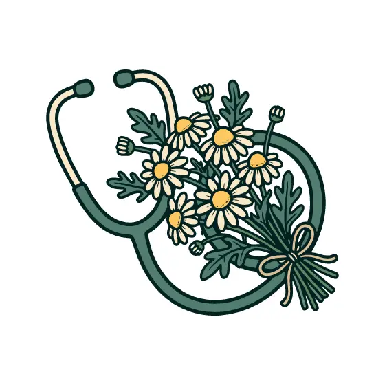 Stethoscope Wrapped Chamomile Bouquet