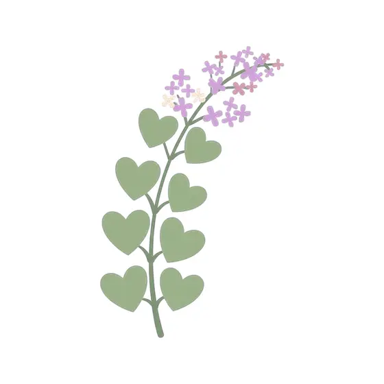 Single Lilac Heart Leaf Sprig