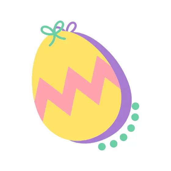Yellow Zigzag Easter Egg With Bow