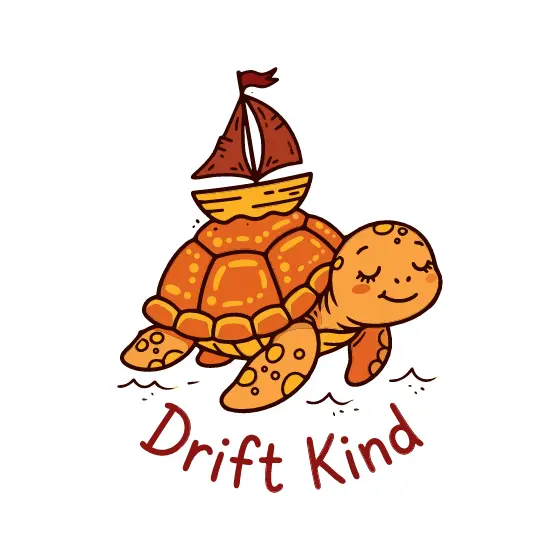 Sleepy Orange Turtle With Sailboat