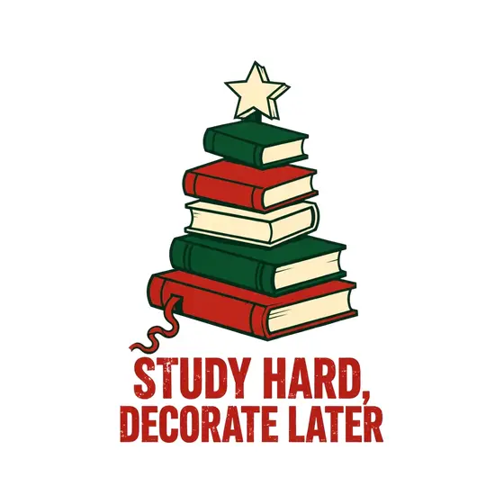 Textbook Christmas Tree with Cream Star