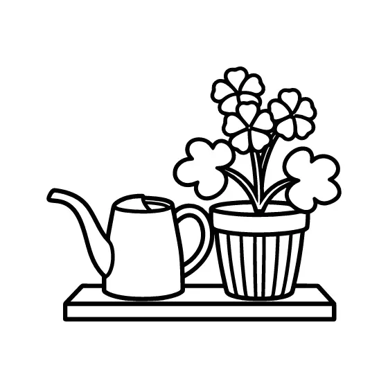 Striped Pot Geranium With Long-Spout Can