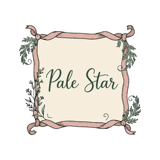 Pale Star Script Label With Cedar Ribbon Frame