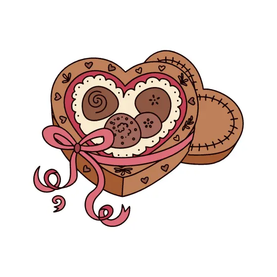 Open Heart Box With Ribbon Bow