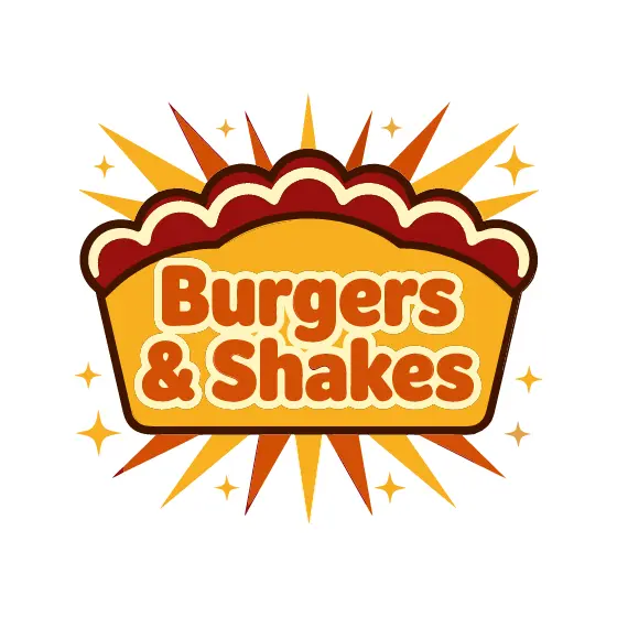 Burgers and Shakes Sign With Starburst
