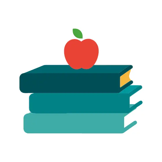 Red Apple on a Stack of Books