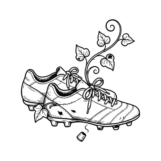 Worn Cleats With Heart-Leaf Ivy Tendril