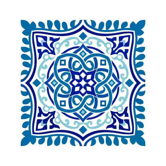 Blue Azulejo Medallion Tile Design