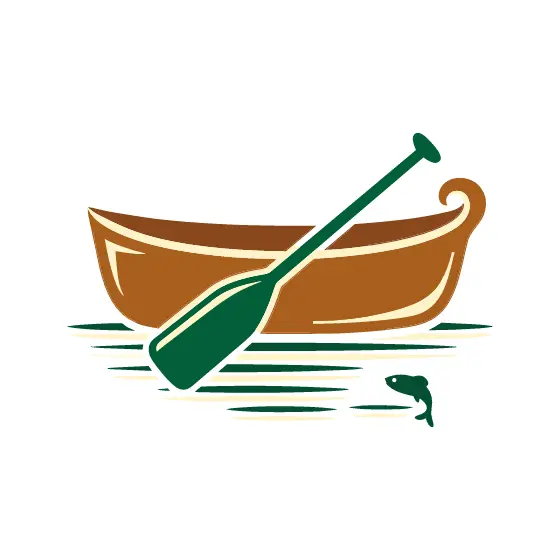 Canoe on Calm Lake with Paddle