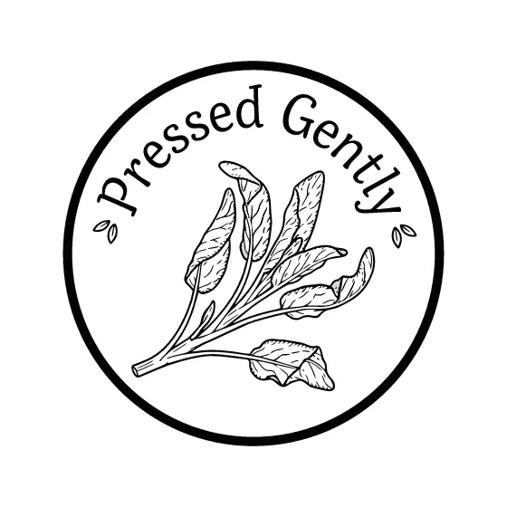 Round Badge With Scattered Sage Leaves