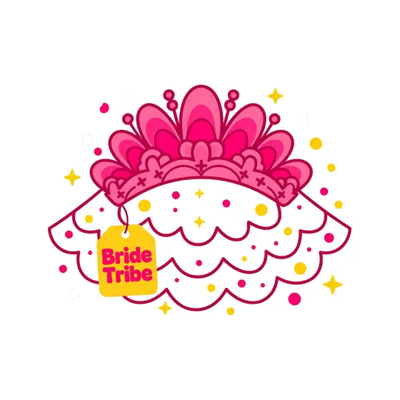 Pink Bridal Tiara With Bride Tribe Tag