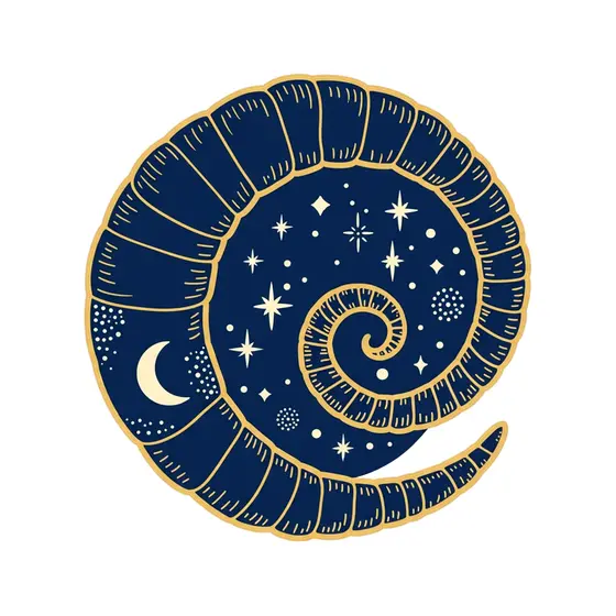 Navy Ram Horn With Left Moon