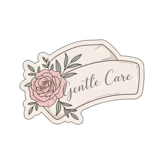 Nurse Cap With Pink Rose