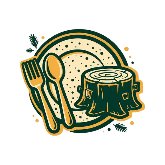Mustard Fork and Spoon on Enamel Plate