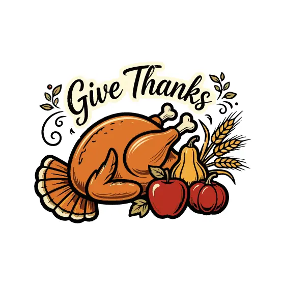 Roast Turkey With Apples and Gourds