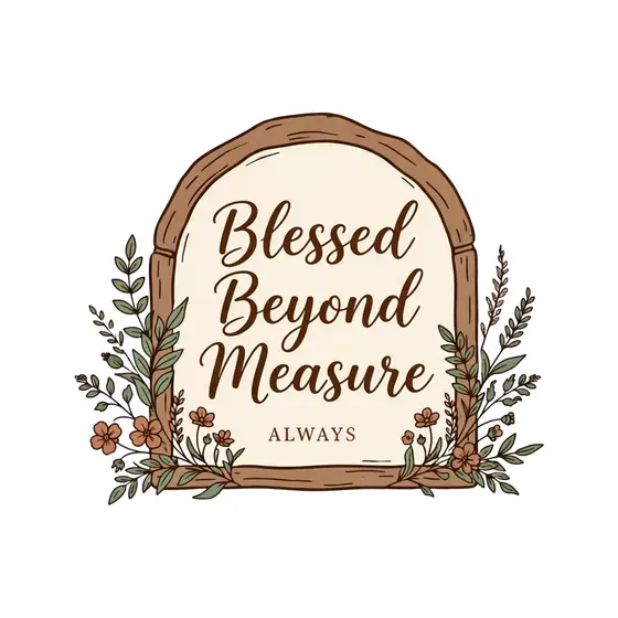 Arched Wooden Plaque Blessed Beyond Measure