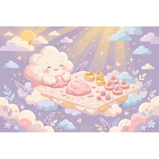 Cloud Baker Kneading Pink Dough