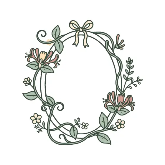 Honeysuckle Oval Frame With Bow