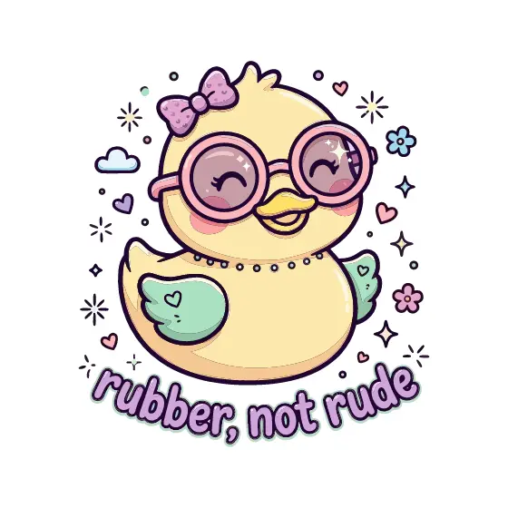 Rubber Duck With Bow and Pearls