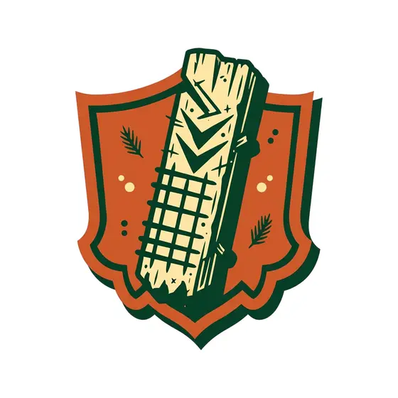Tally Stick on Orange Shield Badge