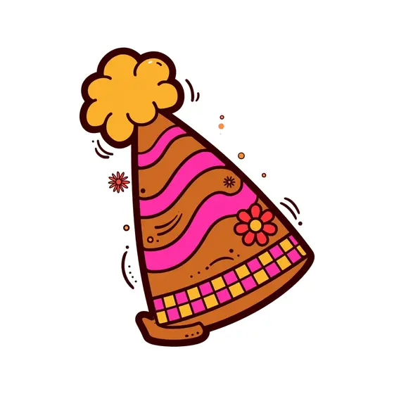 Party Hat With Sparkles And Dots
