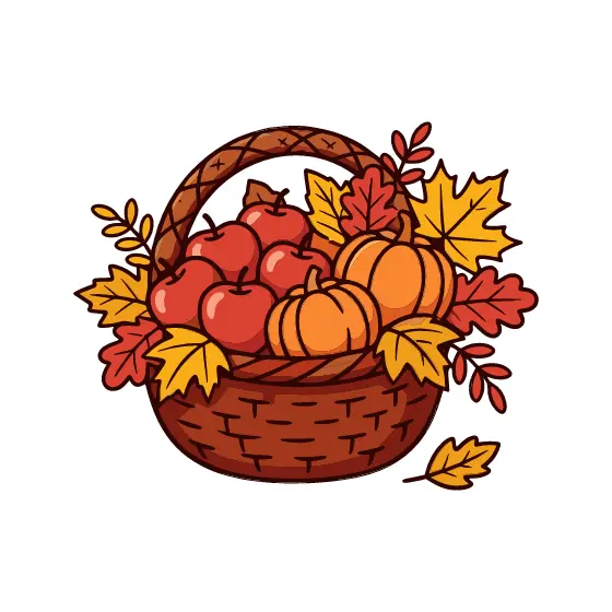 Autumn Harvest Basket With Apples