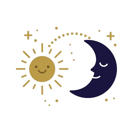 Smiling Sun And Sleepy Moon