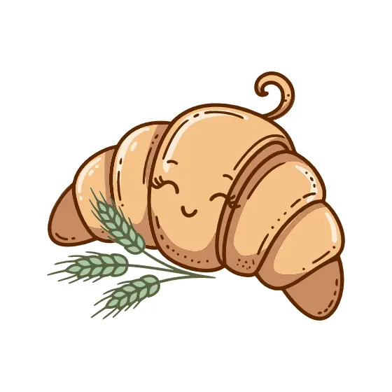 Cheerful Croissant With Wheat Sprigs