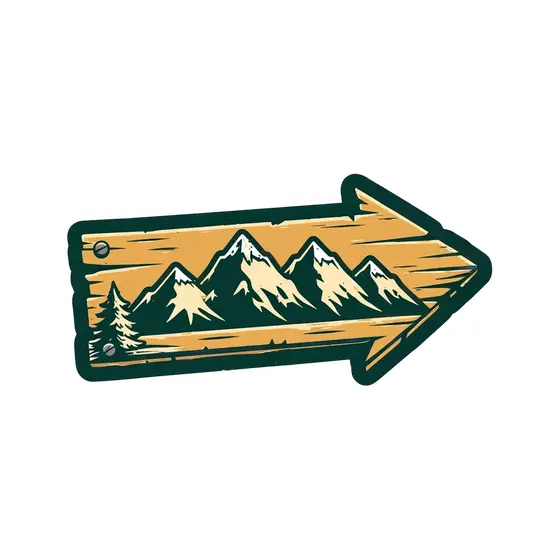 Mustard Arrow Sign With Peaks