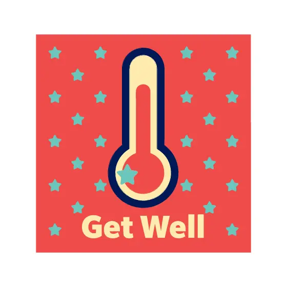 Get Well Thermometer on Red