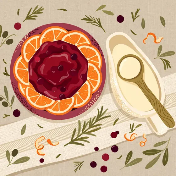 Cranberry Sauce Bowl With Candied Orange Ring